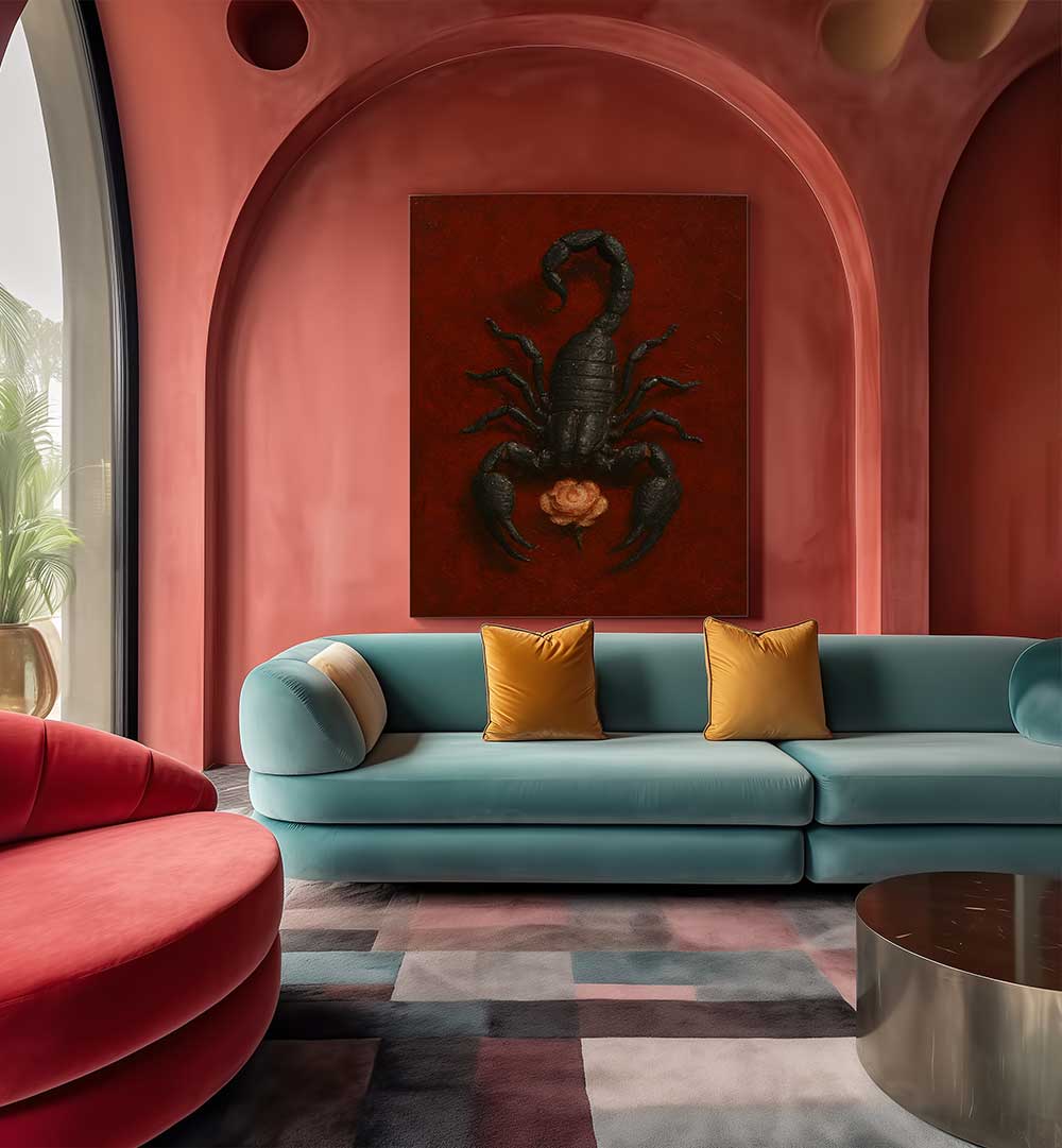 ROSE AND THE SCORPION , EXPRESSIONISM PAINTINGS