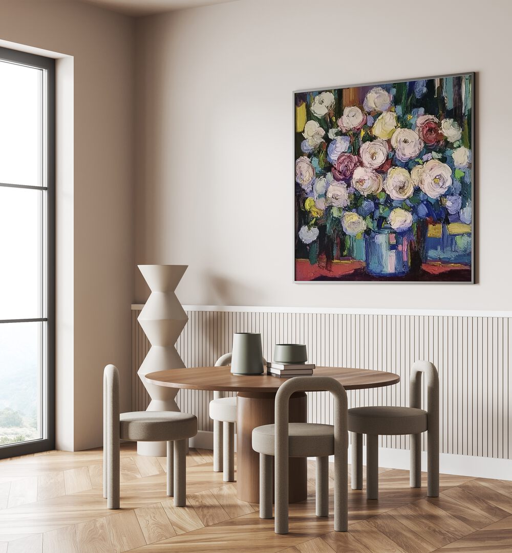 Stunning ROSES IN A VASE create a timeless centerpiece, enhancing any home décor with elegance and charm.