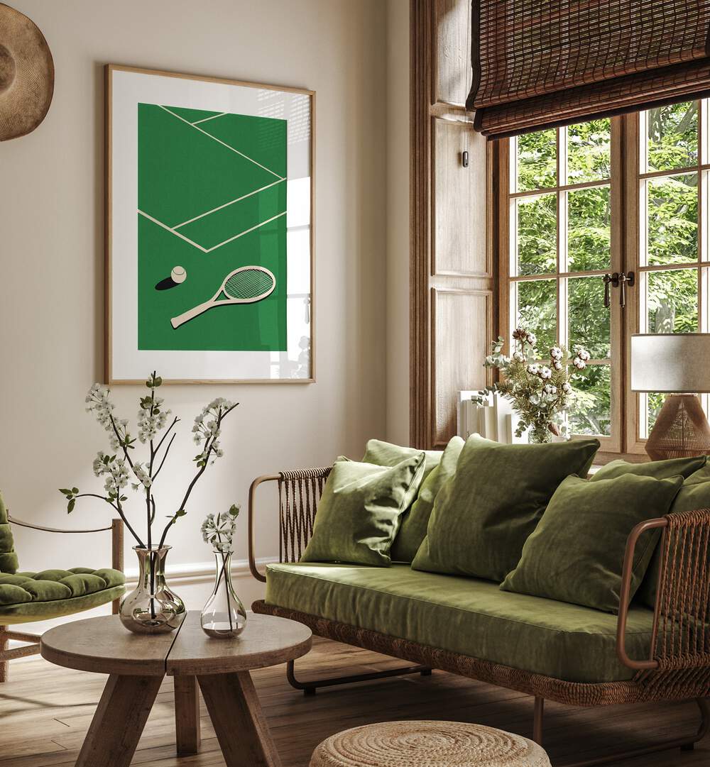 Rosi Feist Lawn Tennis Club sports Artwork Placed on a wall In A Living Room 