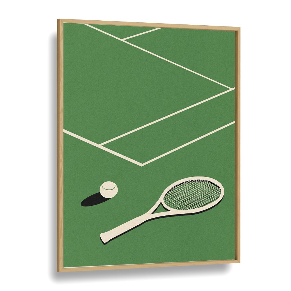 Rosi feist lawn tennis club Sports Art Artwork in Oak Wood Plain Frame