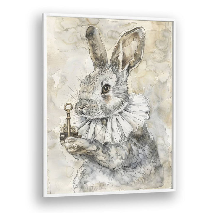 Royal Bunny Kids art Artwork in White Plain Frame
