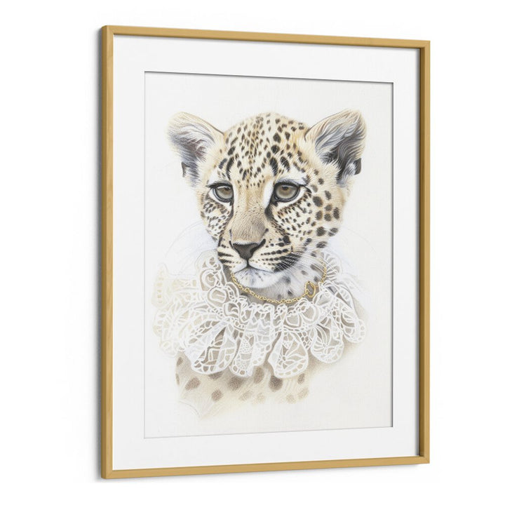 Royal Highness Tiger Kids Art Artwork in Oak Wood Frame With Mount
