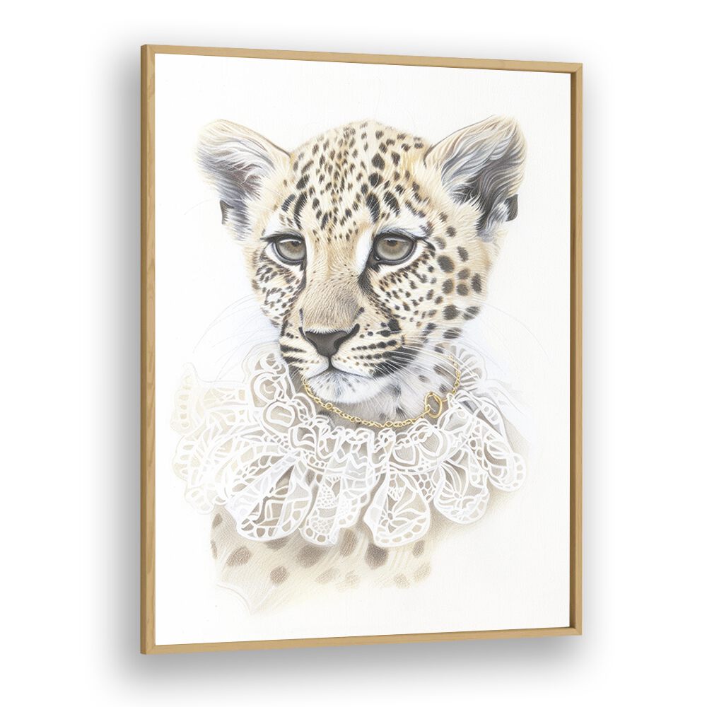 Royal Highness Tiger Kids Art Artwork in Oak Wood Plain Frame
