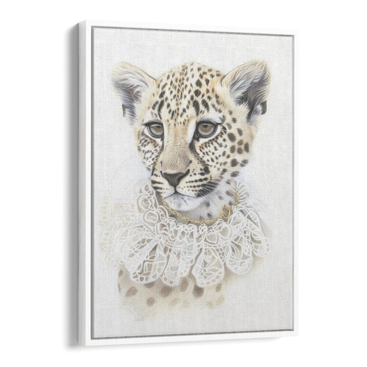 Royal Highness Tiger Kids art painting Artwork in White Floater Frame
