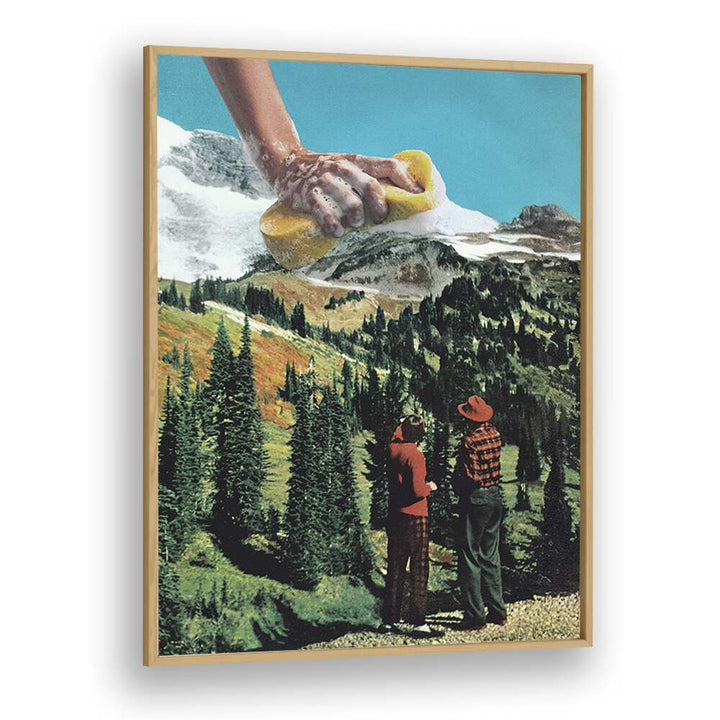 Rub A Dub Ridge Surreal Art Artwork in Oak Wood Plain Frame
