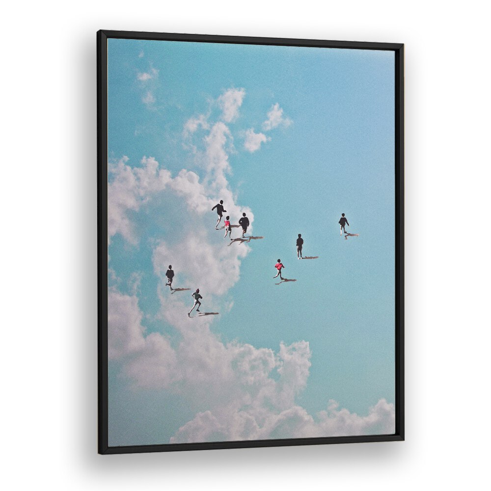 Run Nation Surreal art Artwork in Black Plain Frame
