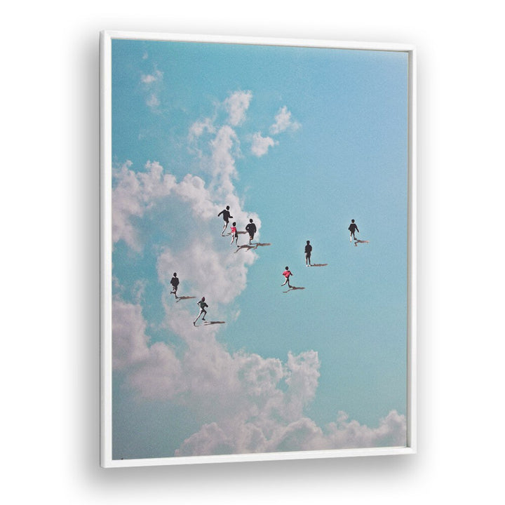 Run Nation Surreal art Artwork in White Plain Frame
