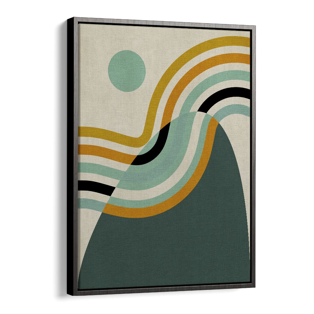 Rainbow Plus Shapes Ii By Ana Rut Bre Abstract Art Abstract Wall Art in Black Floater Frame