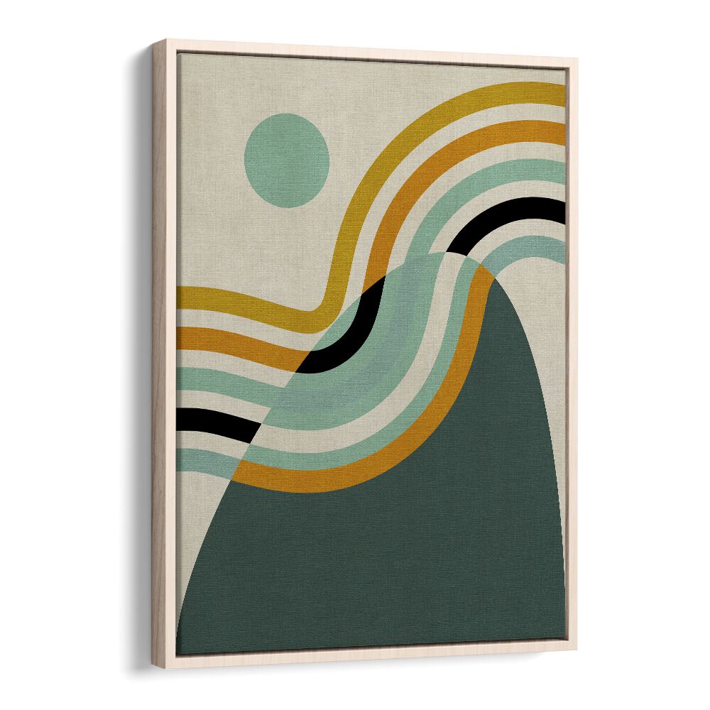 Rainbow Plus Shapes Ii By Ana Rut Bre Abstract Art Abstract Wall Art in Oak Wood Floater Frame