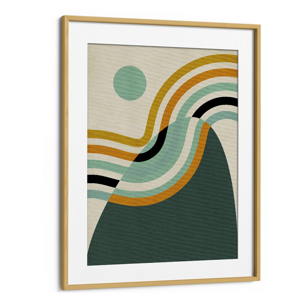 Rainbow Plus Shapes Ii By Ana Rut Bre Abstract Art Abstract Wall Art in Oak Wood Frame With Mount