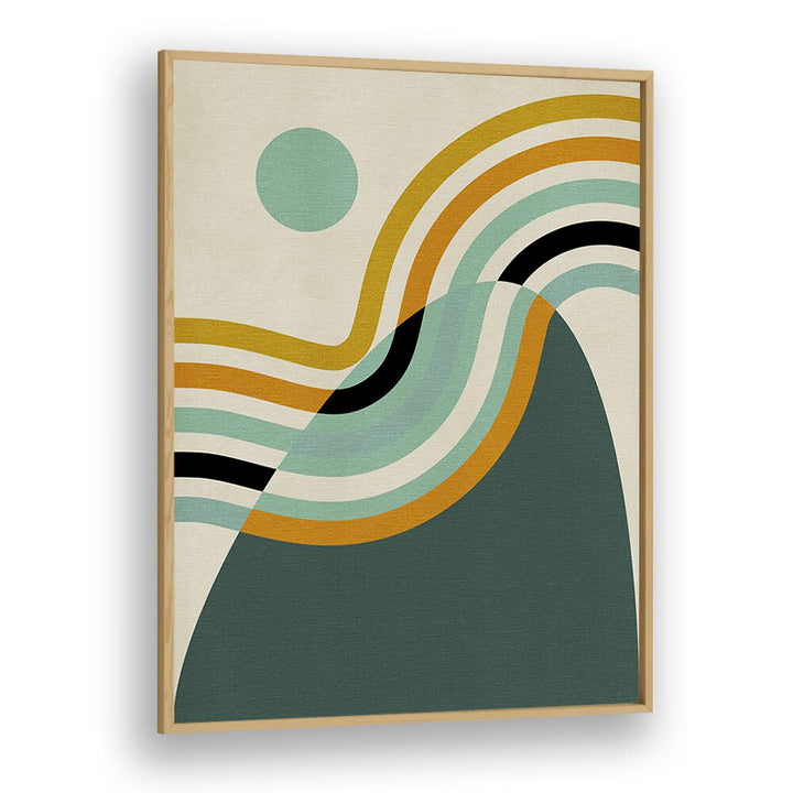 Rainbow Plus Shapes Ii By Ana Rut Bre Abstract Art Abstract Wall Art in Oak Wood Plain Frame