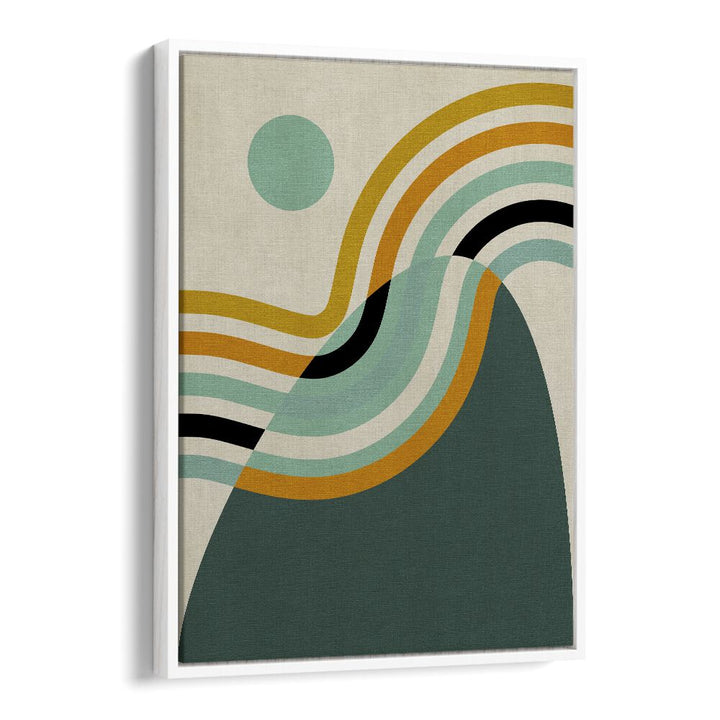 Rainbow Plus Shapes Ii By Ana Rut Bre Abstract Art Abstract Wall Art in White Floater Frame