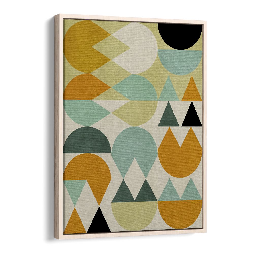 Rainbow Plus Shapes V By Ana Rut Bre Abstract Art Abstract Wall Art in Oak Wood Floater Frame