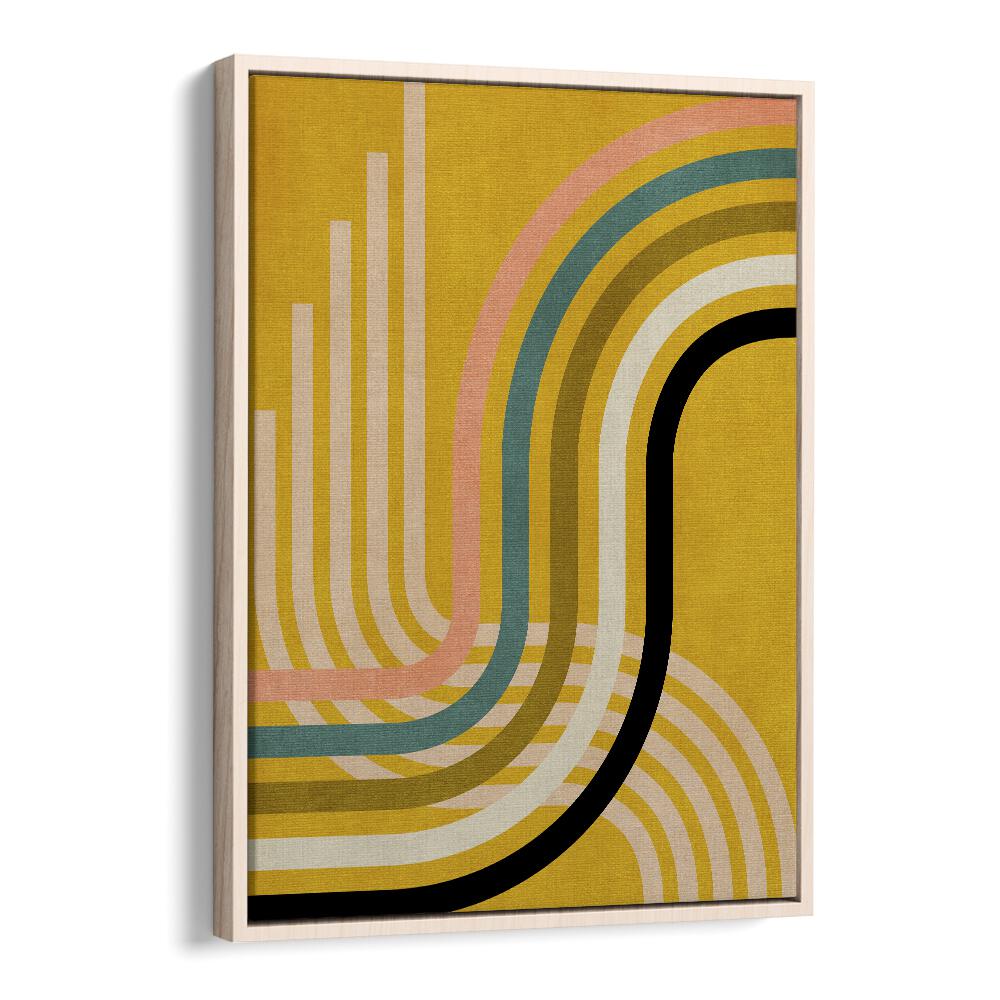 Rainbow Suns Ix Kopie By Ana Rut Bre Abstract Art Abstract Wall Art in Oak Wood Floater Frame