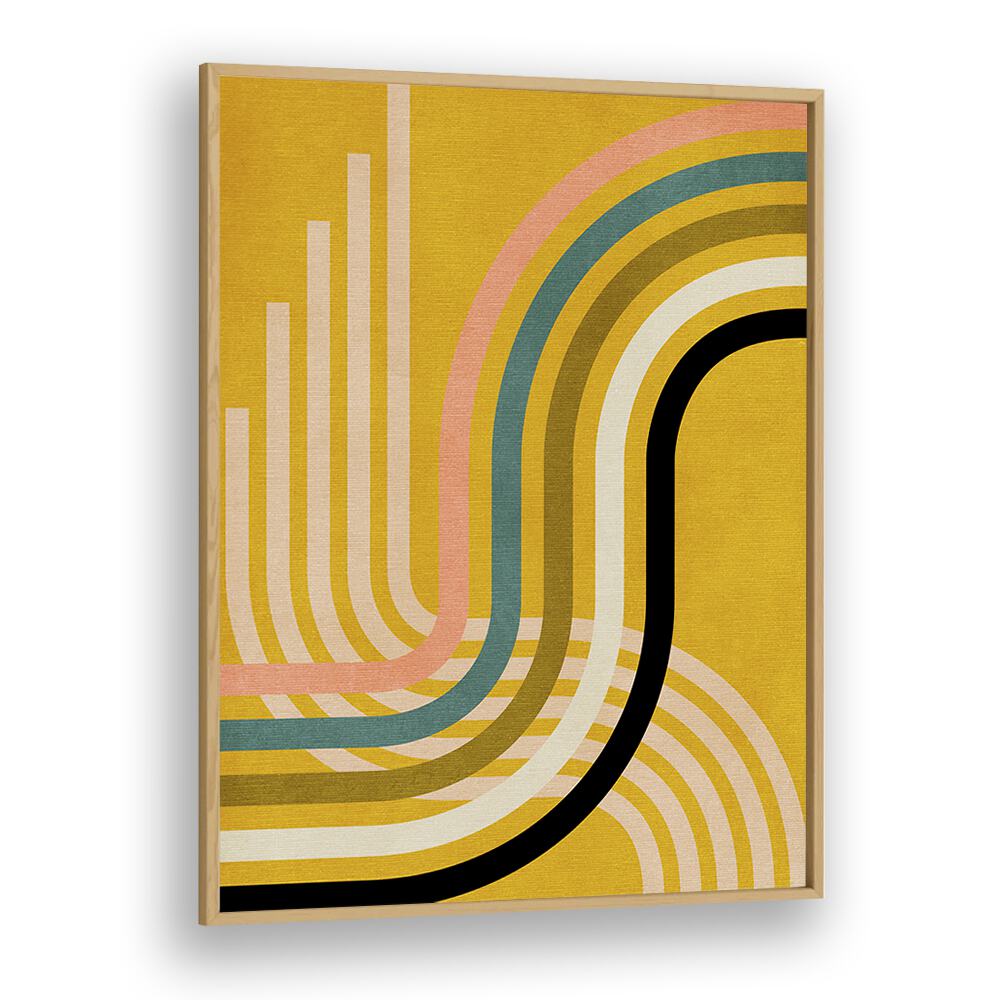 Rainbow Suns Ix Kopie By Ana Rut Bre Abstract Art Abstract Wall Art in Oak Wood Plain Frame