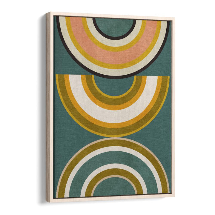 Rainbow Suns V Kopie By Ana Rut Bre Abstract Art Abstract Wall Art in Oak Wood Floater Frame