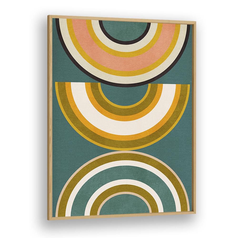 Rainbow Suns V Kopie By Ana Rut Bre Abstract Art Abstract Wall Art in Oak Wood Plain Frame