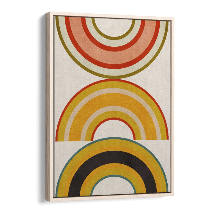 Rainbow Suns Vi By Ana Rut Bre Abstract Art Abstract Wall Art in Oak Wood Floater Frame