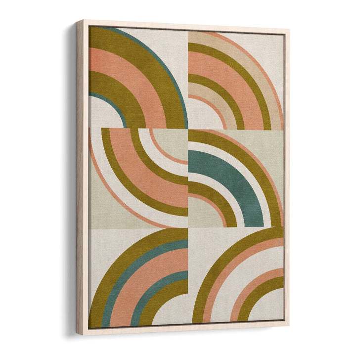 Rainbow Suns x By Ana Rut Bre Abstract Art Abstract Wall Art in Oak Wood Floater Frame