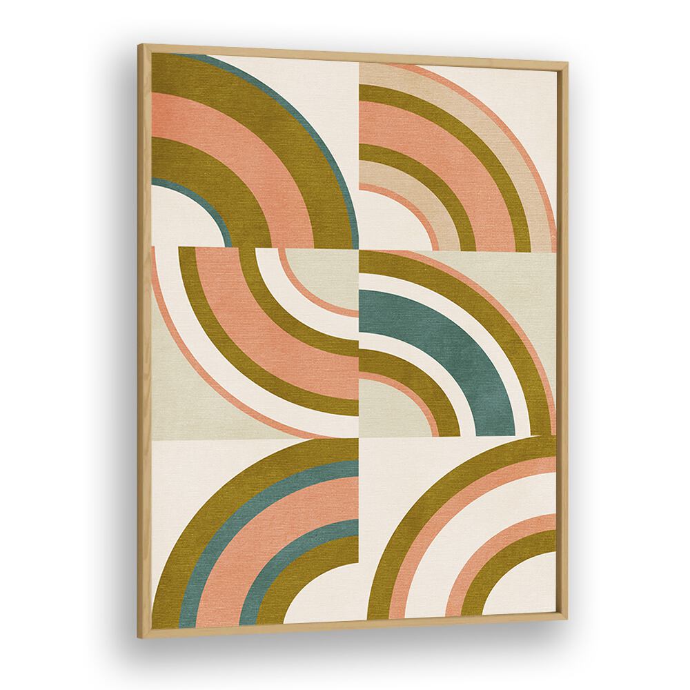 Rainbow Suns x By Ana Rut Bre Abstract Art Abstract Wall Art in Oak Wood Plain Frame