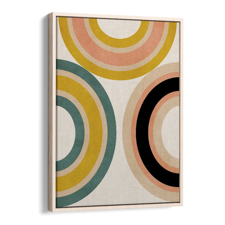 Rainbow Suns xi By Ana Rut Bre Abstract Art Abstract Wall Art in Oak Wood Floater Frame