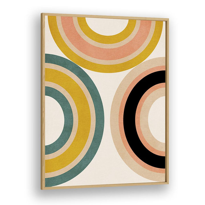 Rainbow Suns xi By Ana Rut Bre Abstract Art Abstract Wall Art in Oak Wood Plain Frame