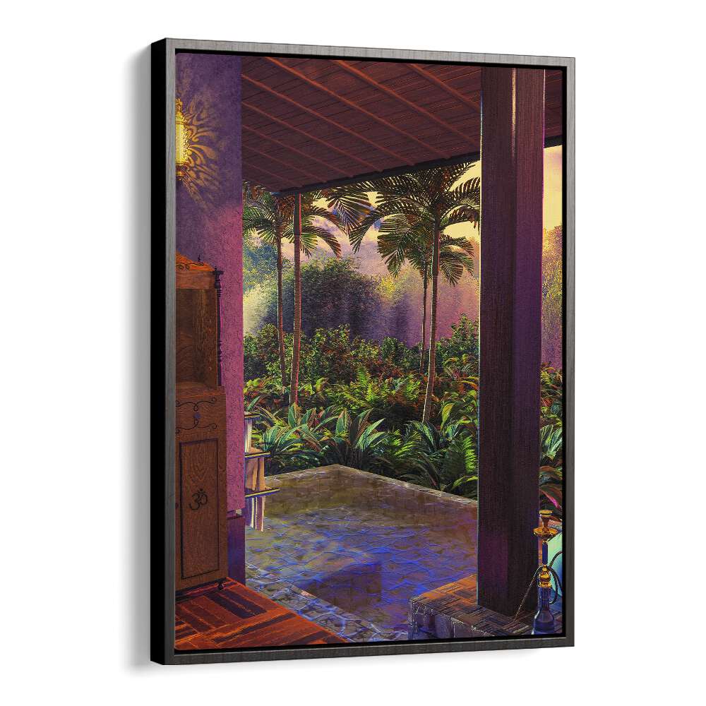 Rainforest Infinity Pool Art Print By Cosmo Zach Surreal Art Prints Surrealism in Black Floater Frame