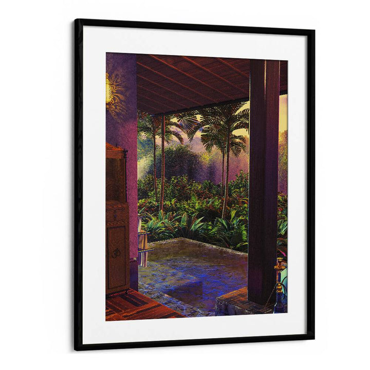 Rainforest Infinity Pool Art Print By Cosmo Zach Surreal Art Prints Surrealism in Black Frame With Mount