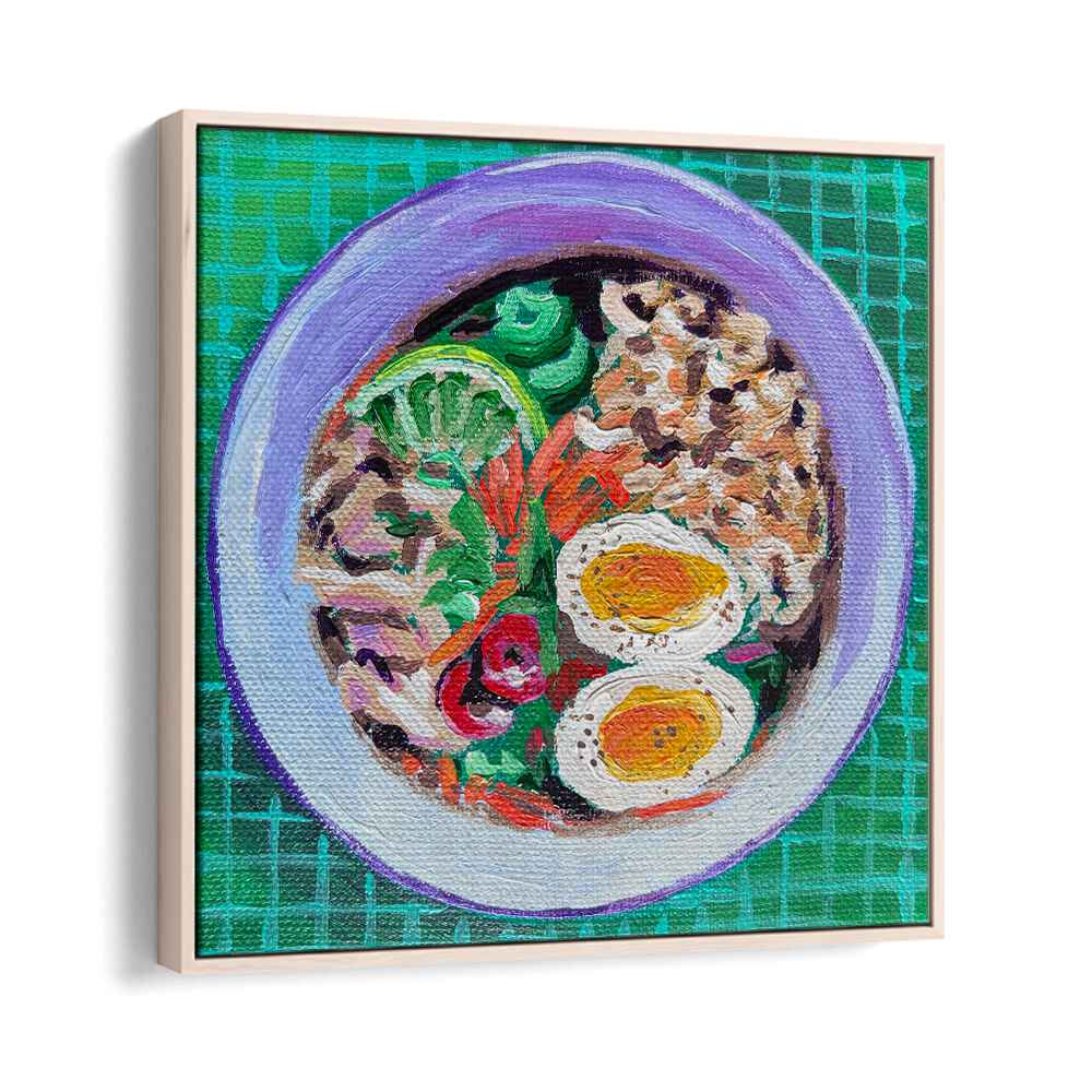 Ramen By Key And Sea Creative Kitchen Art Print in Oak Wood Floater Frame