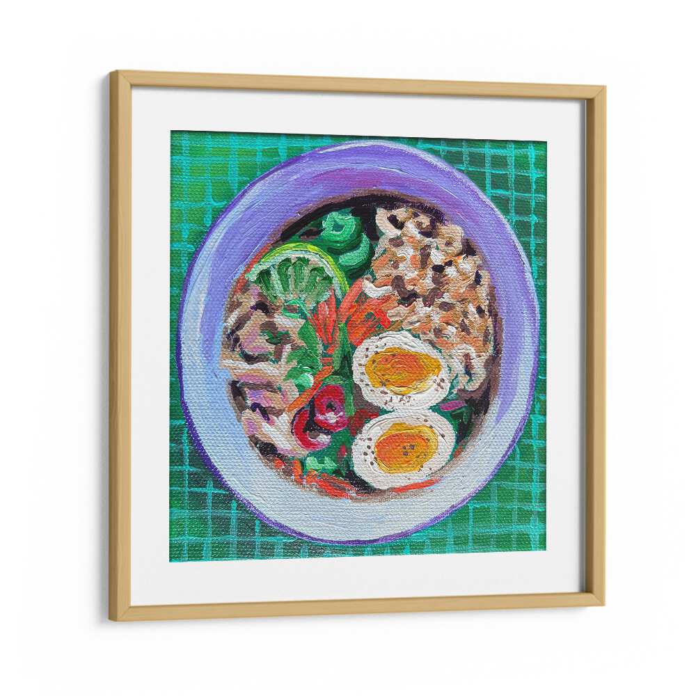 Ramen By Key And Sea Creative Kitchen Art Print in Oak Wood Frame With Mount