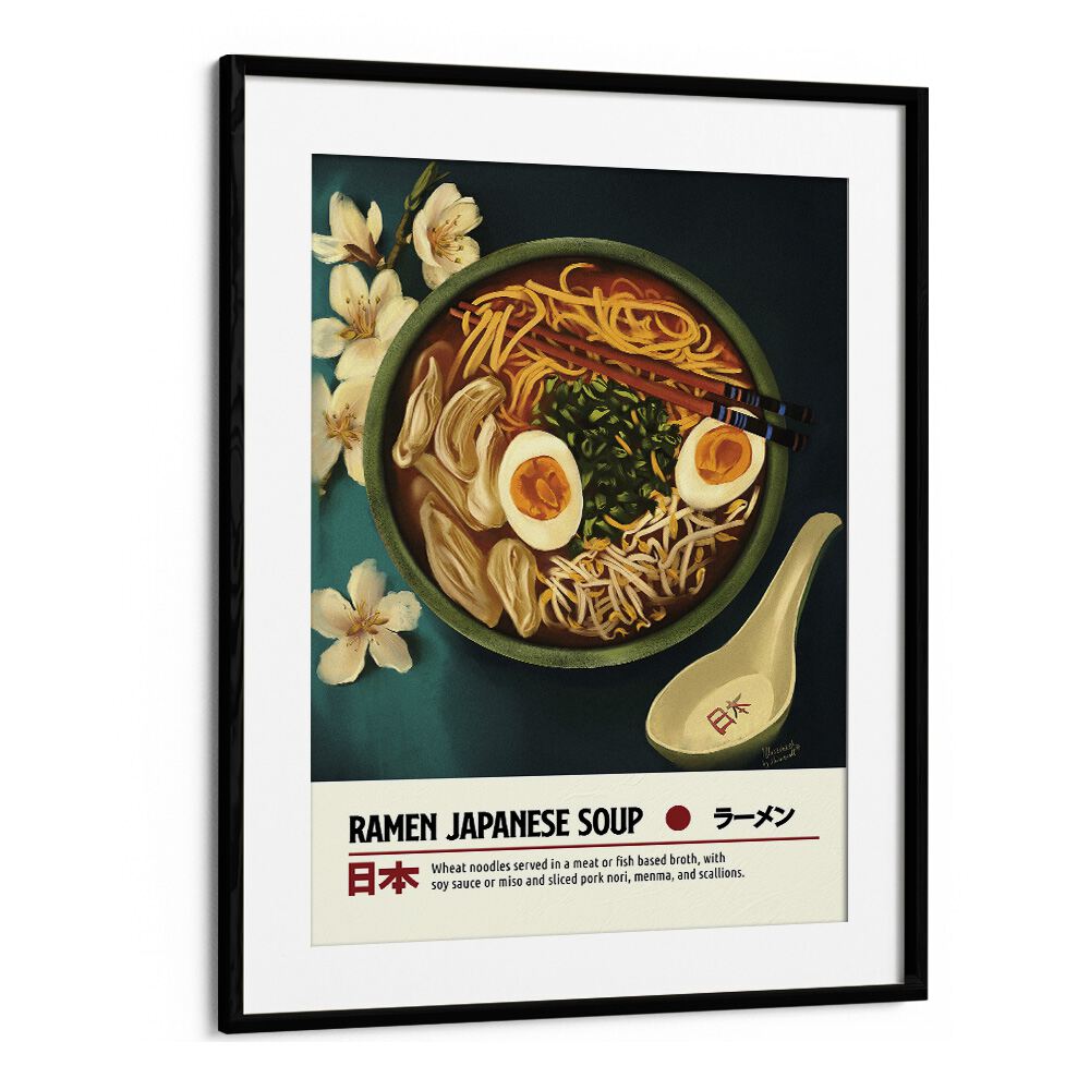 Ramen by Studio Mandariini Kitchen Posters Kitchen Art Prints in Black Frame With Mount