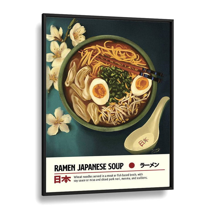 Ramen by Studio Mandariini Kitchen Posters Kitchen Art Prints in Black Plain Frame