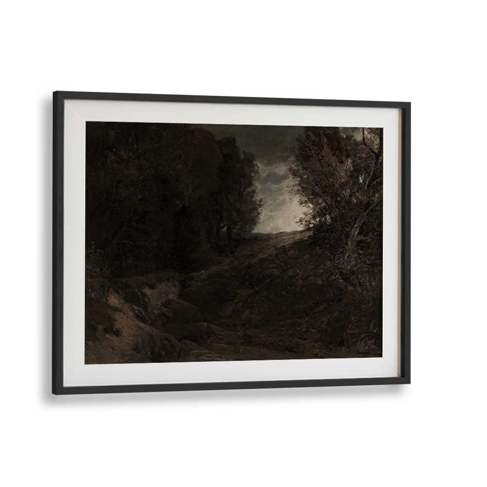 Ravensong Sonata Echoes Of Gothic Melancholy Gothic Art Prints in Black Frame With Mount