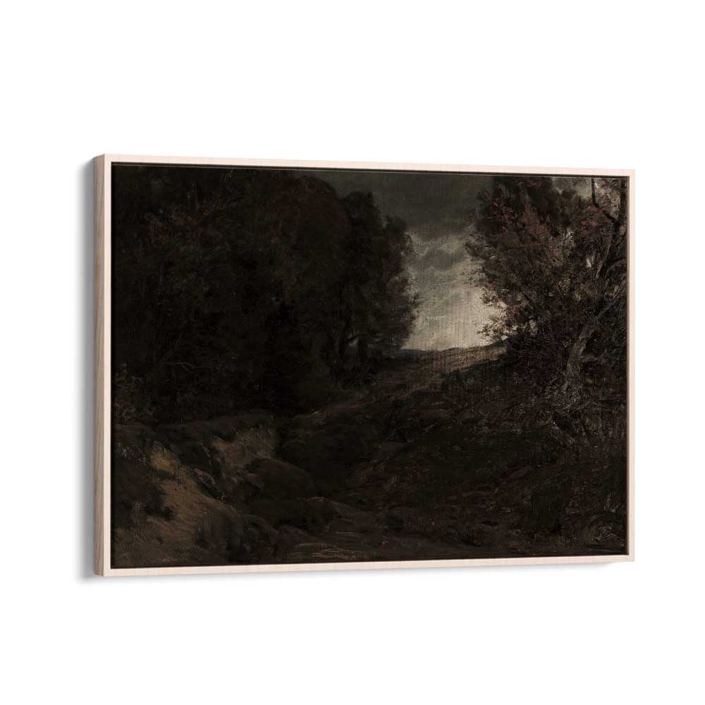 Ravensong Sonata Echoes Of Gothic Melancholy Gothic Art Prints in Oak Wood Floater Frame