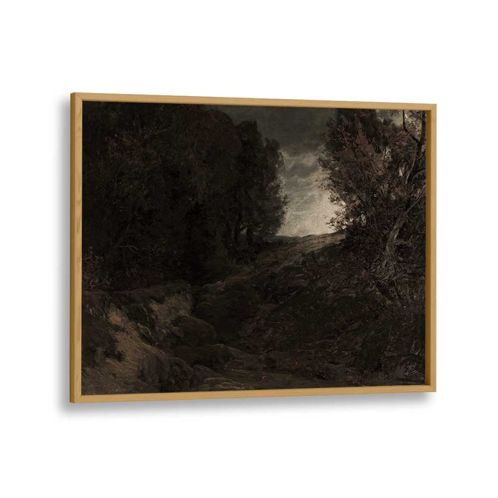 Ravensong Sonata Echoes Of Gothic Melancholy Gothic Art Prints in Oak Wood Plain Frame