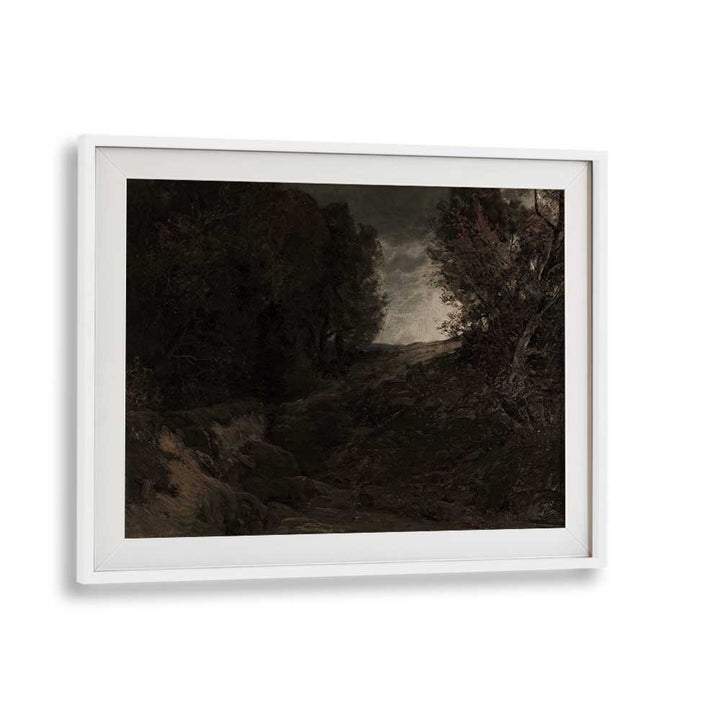 Ravensong Sonata Echoes Of Gothic Melancholy Gothic Art Prints in White Frame With Mount