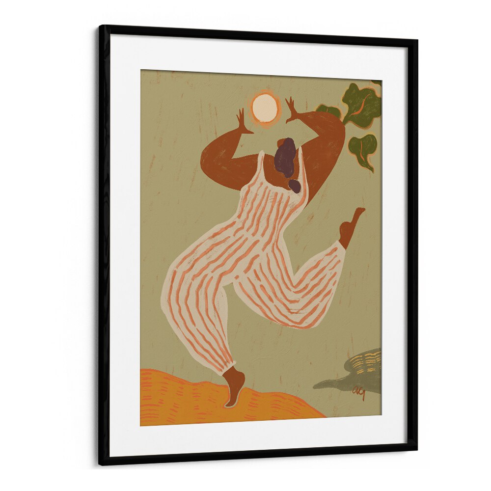 Reach For The Sun By Arty Guava Wall Art Prints in Black Frame With Mount