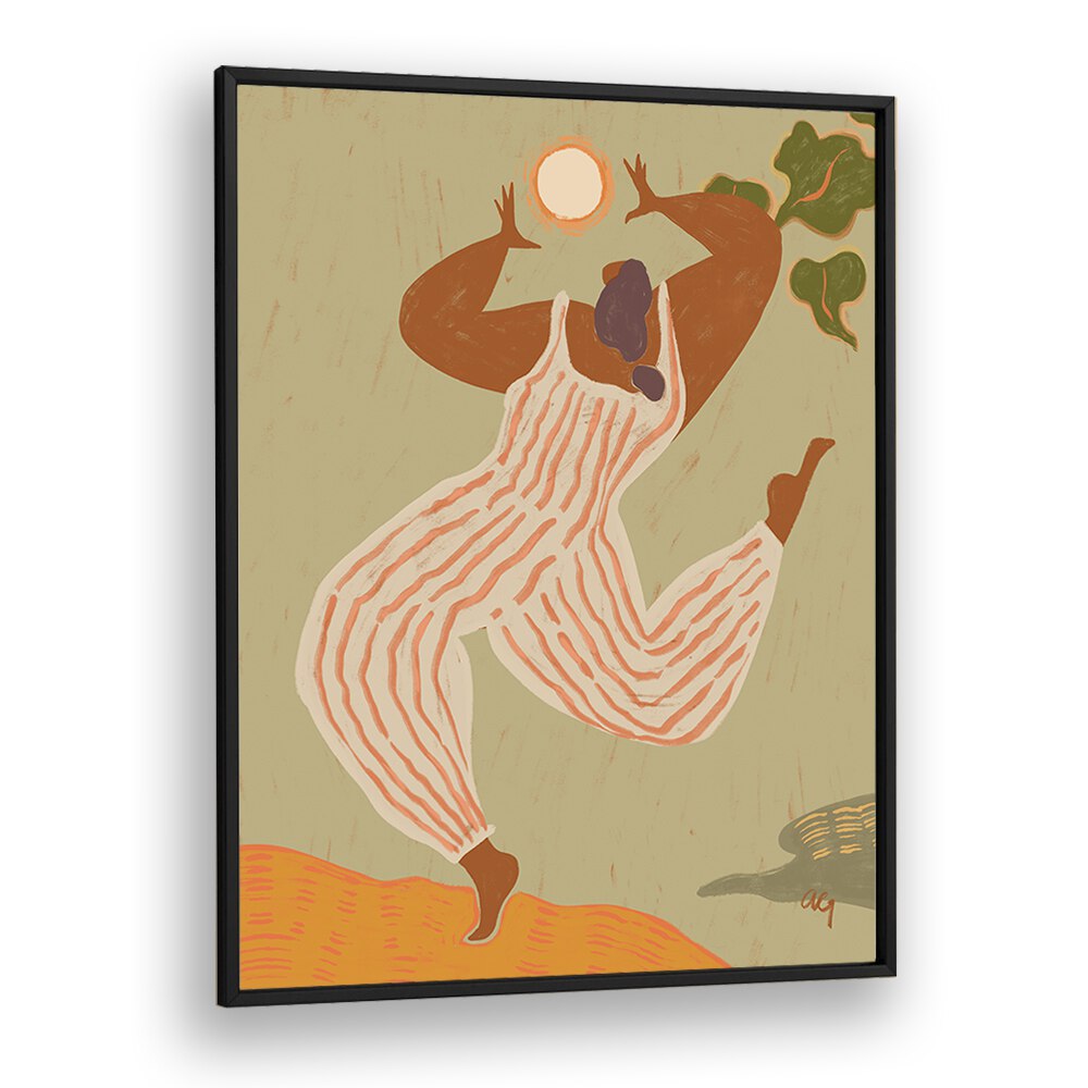 Reach For The Sun By Arty Guava Wall Art Prints in Black Plain Frame