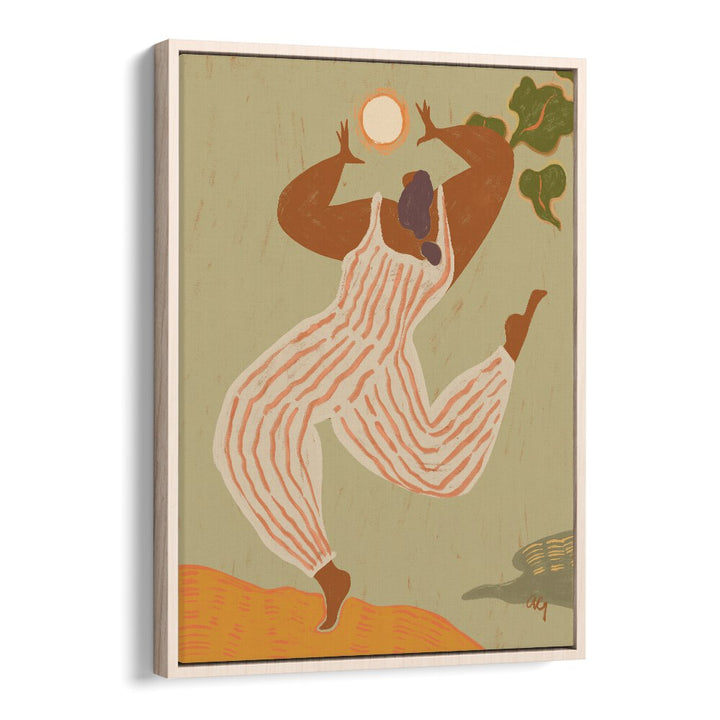 Reach For The Sun By Arty Guava Wall Art Prints in Oak Wood Floater Frame