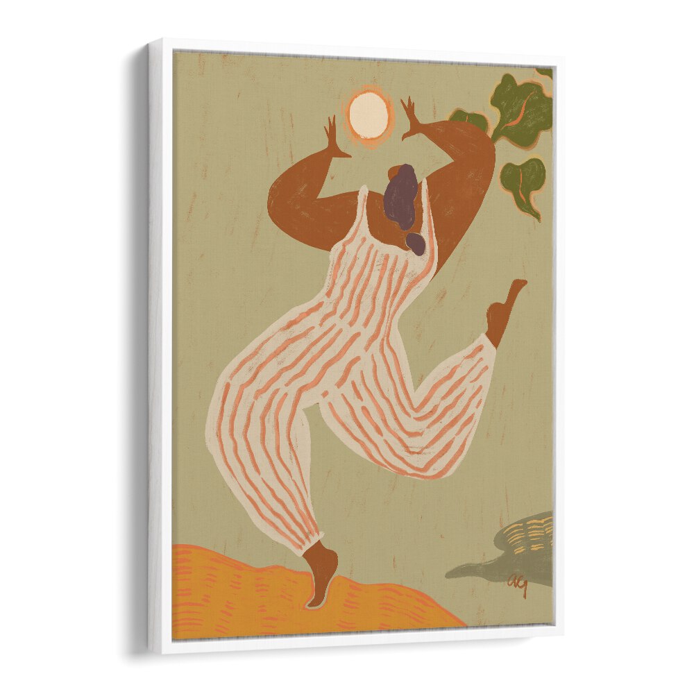 Reach For The Sun By Arty Guava Wall Art Prints in White Floater Frame