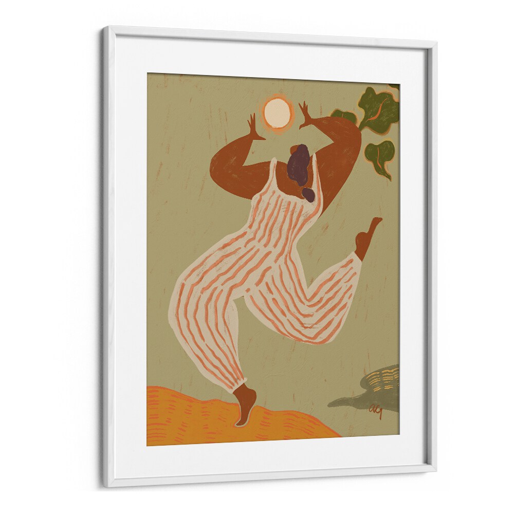 Reach For The Sun By Arty Guava Wall Art Prints in White Frame With Mount