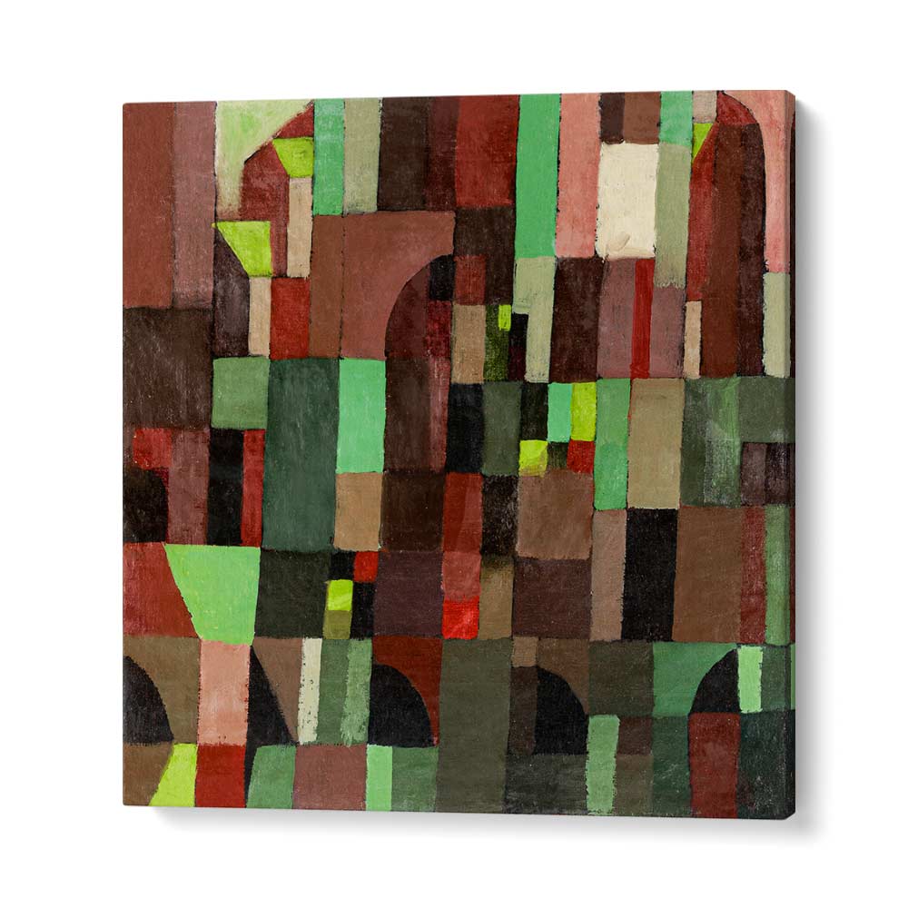 Red And Green Architecture 1922 Vintage Paintings in Gallery Wrap