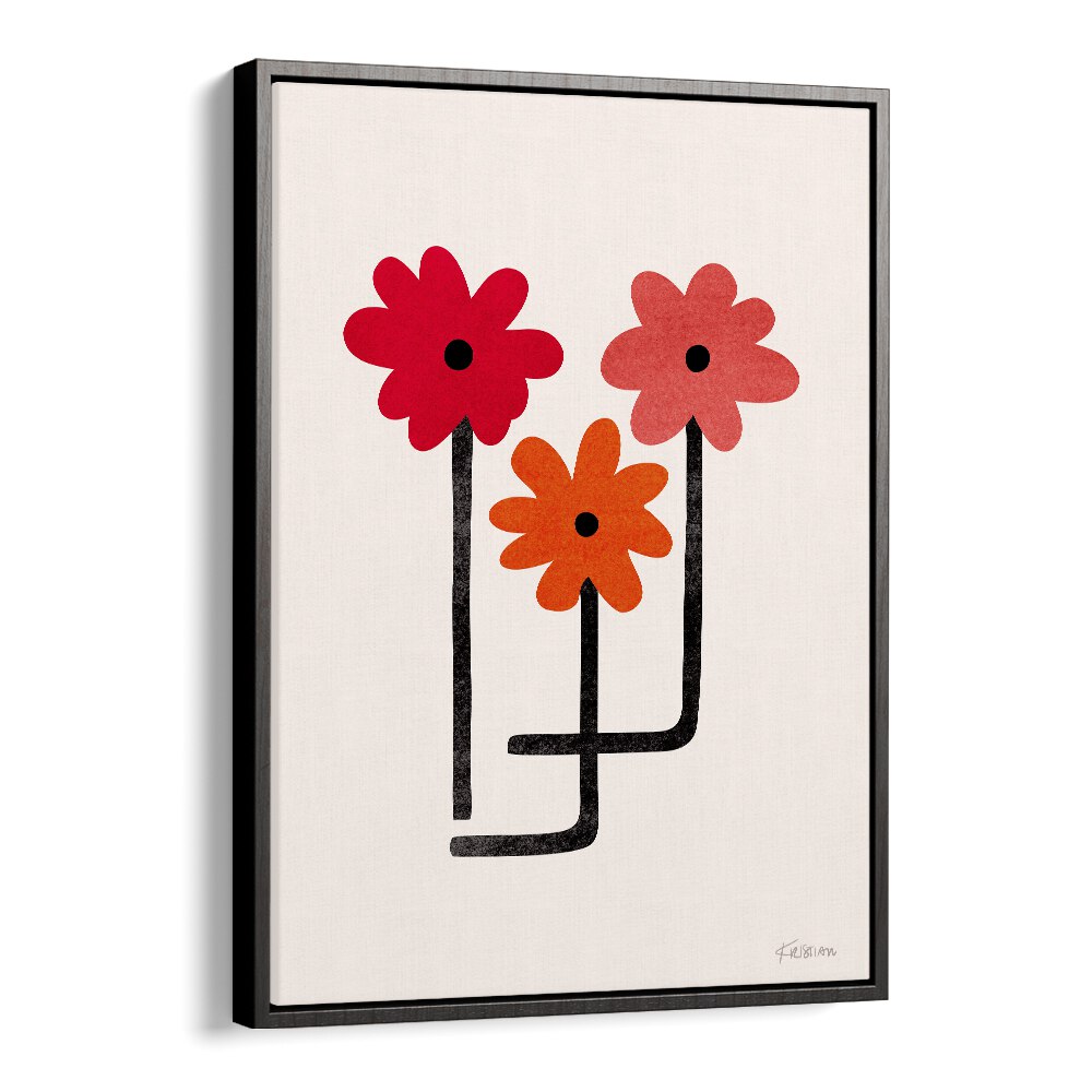 Red Hot Blooms by Kristian Gallagher Wall Art Prints in Black Floater Frame