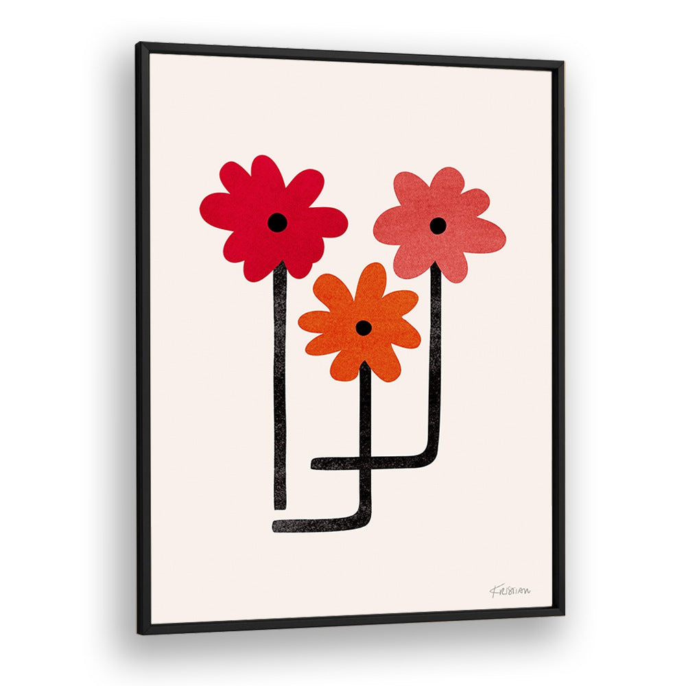 Red Hot Blooms by Kristian Gallagher Wall Art Prints in Black Plain Frame