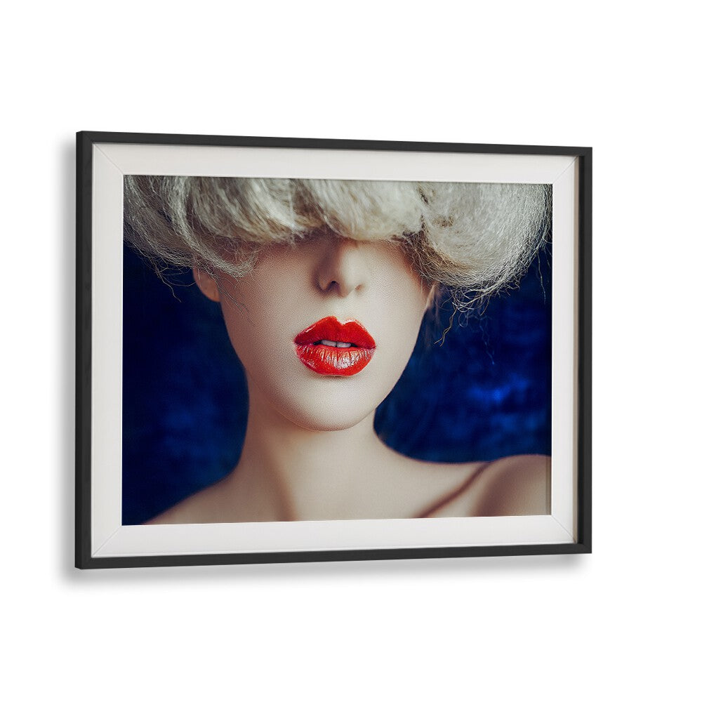 Red Lips Fine Art Photography Fashion Photography in Black Frame With Mount