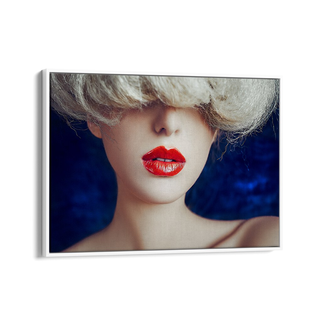 Red Lips Fine Art Photography Fashion Photography in White Floater Frame