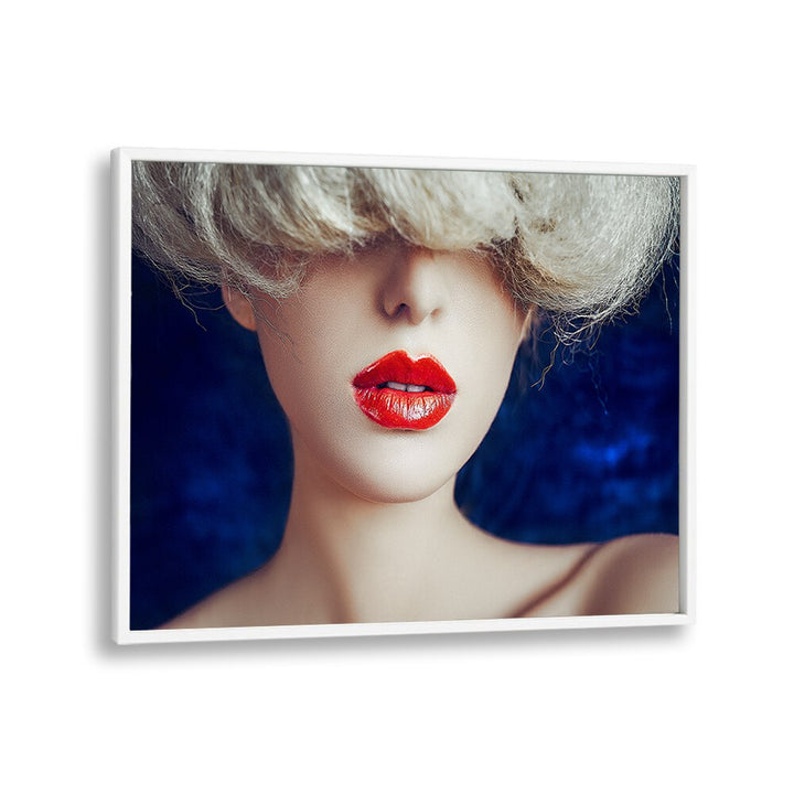 Red Lips Fine Art Photography Fashion Photography in White Plain Frame