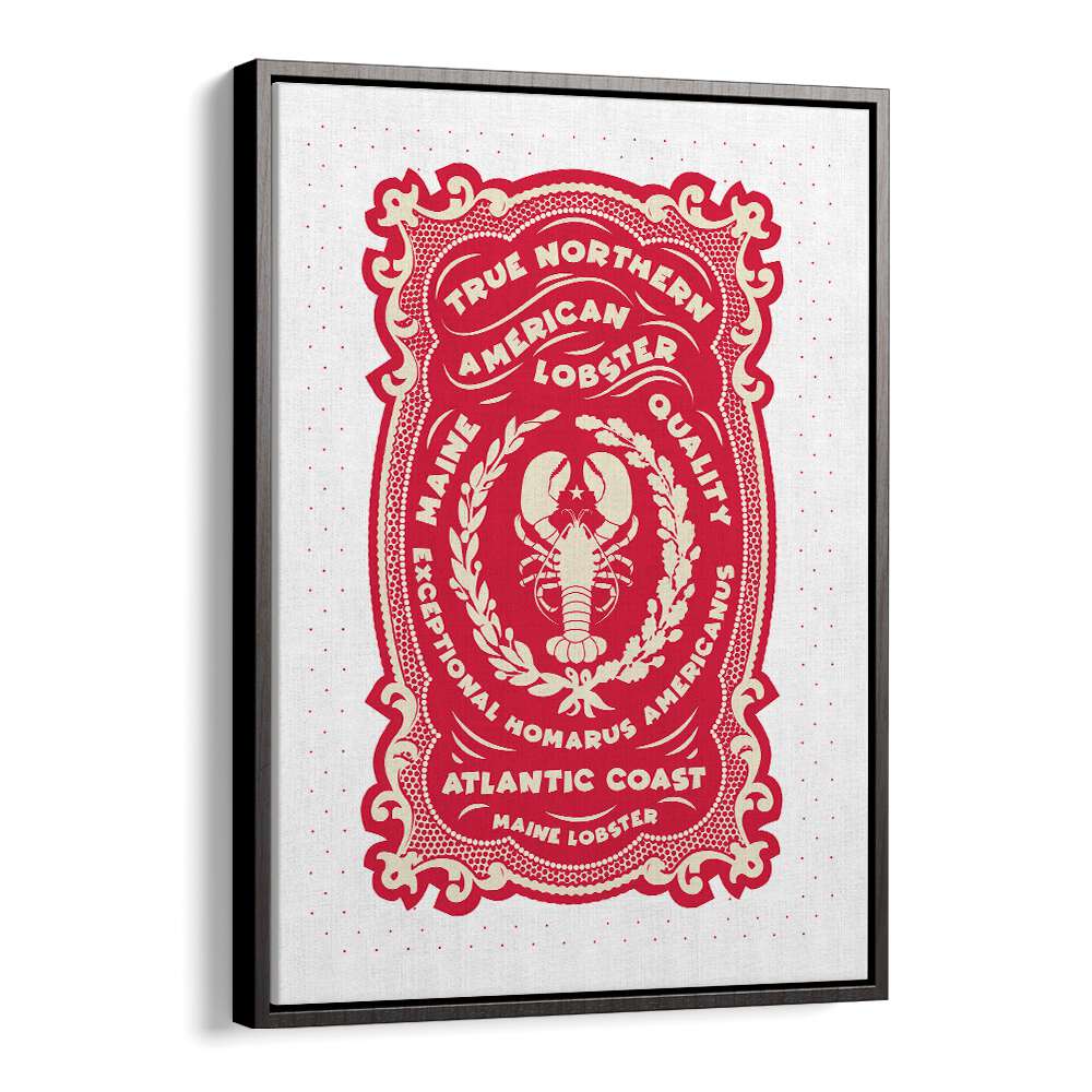 Red Lobster Print by Studio Mandariini Kitchen Posters Kitchen Art Prints in Black Floater Frame