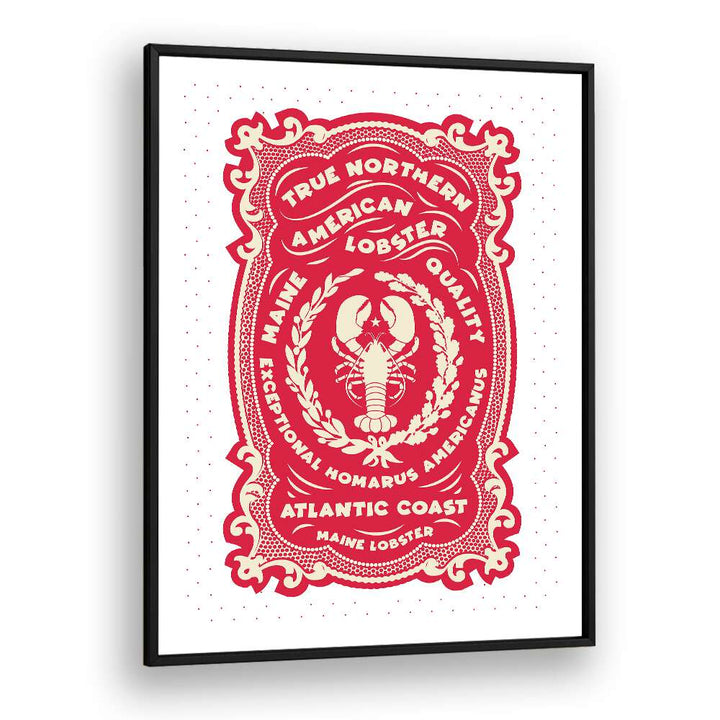 Red Lobster Print by Studio Mandariini Kitchen Posters Kitchen Art Prints in Black Plain Frame