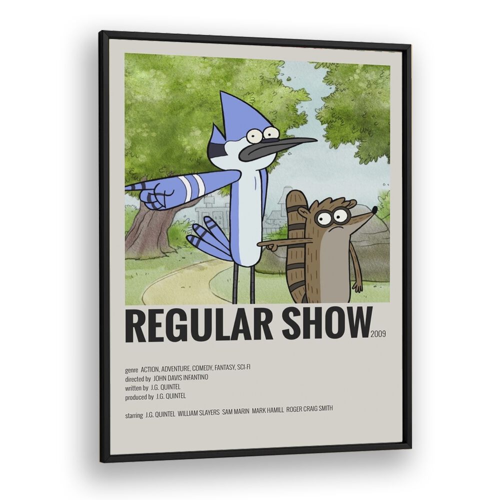 Regular Show Movie Posters in Black Plain Frame